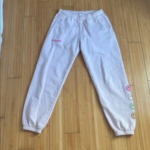 STARFIT Smiley Face Pink Sweatpants
